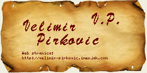 Velimir Pirković vizit kartica